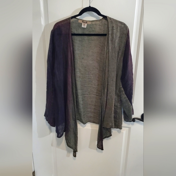 Flax Linen Waterfall Cardigan - Picture 1 of 6